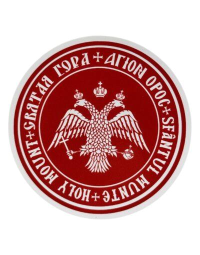 αυτοκόλλητο άγιον όρος δικεφαλος αετός κόκκινο byzanteiko sticker mount athos double-headed eagle red