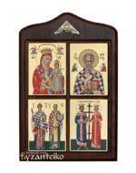 Σύνθεση- Παναγία Ρόδον το Αμάραντον, Άγιος Νικόλαος, Άγιος Σπυρίδων, Άγιοι Κωνσταντίνος και Ελένη