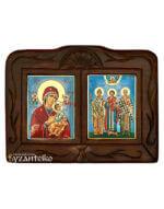 Σύνθεση- Παναγία Αμόλυντος, Άγιος Σπυρίδων, Άγιος Παντελεήμων, Άγιος Νικόλαος (με φόντο)