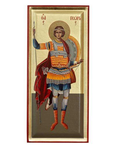 Άγιος Γεώργιος ένσκαπτη με φύλλα χρυσού- Byzanteiko Saint Georgios-oloswmi-enskaptes