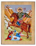 Άγιος Δημήτριος χειροποίητη εικόνα επίπεδη Byzanteiko Mount Athos Saint Dimitrios