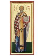 Άγιος Νικόλαος ένσκαπτη με φύλλα χρυσού- Byzanteiko Saint Nikolaos-oloswmi-enskaptes