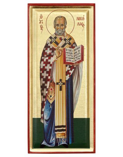 Άγιος Νικόλαος ένσκαπτη με φύλλα χρυσού- Byzanteiko Saint Nikolaos-oloswmi-enskaptes