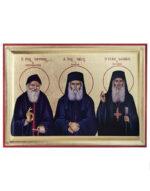 Άγιος Παΐσιος Άγιος Πορφύριος Άγιος Ιάκωβος Τσαλίκης χειροποίητη εικόνα Saint porfyrios Saint paisios Saint iakovos tsalikis handmade icon byzanteiko