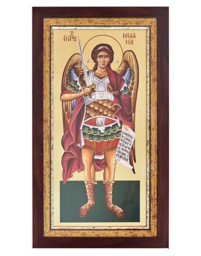 Αρχάγγελος Μιχαήλ χειροποίητη εικόνα σε κορνίζα Byzanteiko Mount Athos Archangel Michael