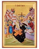 Η Ανάσταση του Κυρίου Ιησού Χριστού χειροποίητη εικόνα με φύλλα χρυσού Byzanteiko Mount Athos The Resurrection