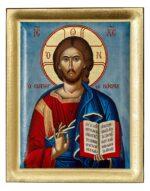 Ιησούς Χριστός Σωτήρ του Κόσμου χειροποίητη εικόνα ένσκαπτη Byzanteiko Jesus Christ Saviour of the World