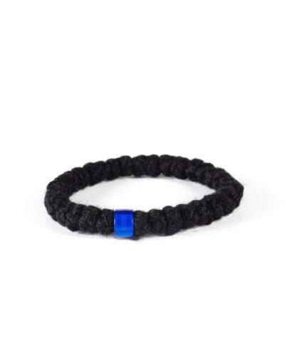 ΚΟΜΠΟΣΚΟΙΝΙ ΜΑΛΛΙΝΟ ΜΕ ΜΠΛΕ ΧΑΝΤΡΑ-HAND ROPE WITH BLUE PEARL