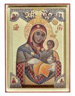 Παναγία Βηθλεεμίτισσα ενσκαπτη χειροποίητη εικόνα μεταξοτυπιας σε καμβά με φύλλα χρυσού Handmade icon Byzanteiko Virgin Mary of Bethlehem