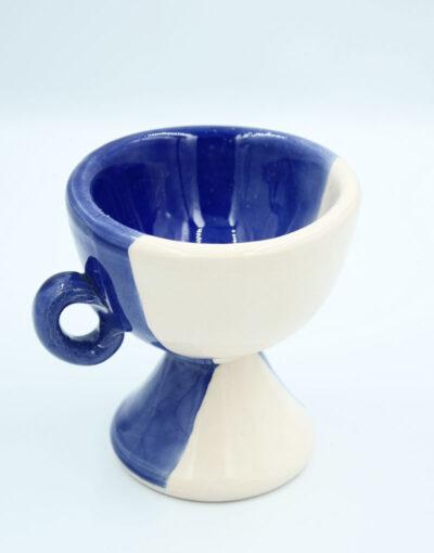 Πήλινο Θυμιατό Οικίας Δίχρωμο ( Λευκό-Μπλε)