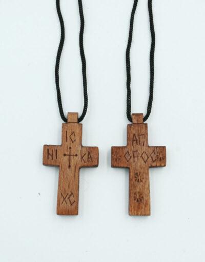 σταυρός λαιμού wooden cross necklace byzanteiko mount athos