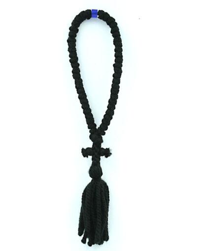 κομποσχοίνι μάλλινο 50άρι άγιον όρος μπλε χάντρα mount athos komboskini wool byzanteiko