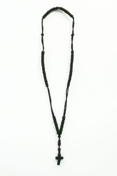 Kομποσχοίνι λαίμου 100άρι μαύρο κρεμαστό Komboskini necklace pendant 100 knots Byzanteiko Mount Athos