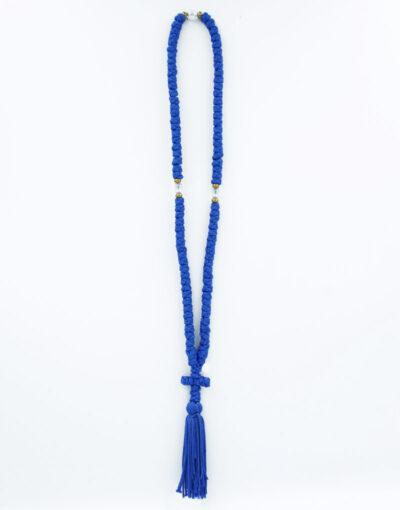 κομποσχοίνι 100ΑΡΙ ΦΛΟΣ ΜΠΛΕ KOMPOSKOINI 100 KNOTS PRAYER ROPE BYZANTEIKO