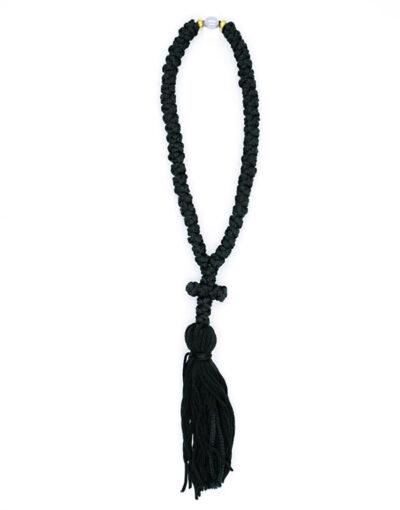 κομποσχοίνι φλος 50άρι αγιορείτικο λευκή χάντρα Komboskini flos 50 knots white bead prayer rope Mount Athos Byzanteiko