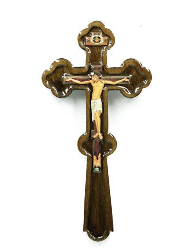 Σταυρός ευλογίας ξύλινος με υγρό γυαλί 2 wooden blessing cross with liquid glass mount athos