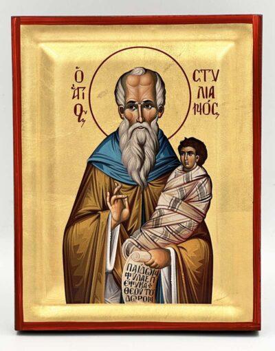 Άγιος Στυλιανός - χειροποίητη εικόνα handmade icon byzanteiko Mount Athos - Saint Stylianos