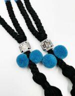 Κομποσχοίνι προσευχής 50άρι μαύρο με μπλε "Pon-Pon" - Image 2