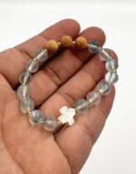 Βραχιόλι με γυάλινες και ξύλινες αρωματικές χάντρες - Image 2