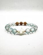 Βραχιόλι με γυάλινες και ξύλινες αρωματικές χάντρες - Image 3