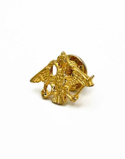 καρφίτσα πέτου δικέφαλος αετός 1,7χ2,5 μικρή χρυσή-byzanteiko - lapel pin double-headed eagle byzantine