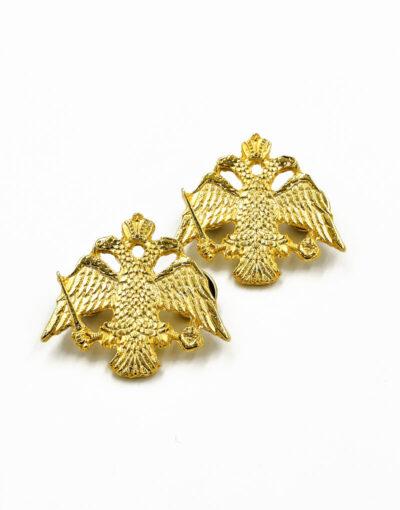 καρφίτσα πέτου δικέφαλος αετός 4χ4,5 χρυσή-byzanteiko - lapel pin double-headed eagle byzantine 1