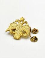 καρφίτσα πέτου δικέφαλος αετός 4χ4,5 χρυσή -byzanteiko - lapel pin double-headed eagle byzantine