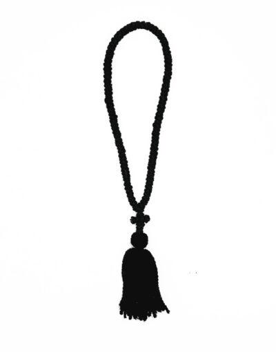 κομποσχοίνι μάλλινο 100άρι μαύρο -byzanteiko - komboskini woolen prayer rope 100 knots 1