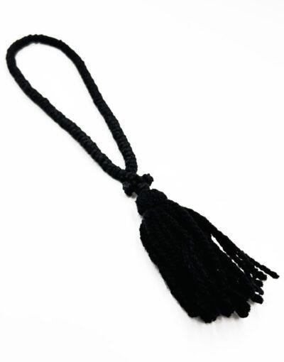 κομποσχοίνι μάλλινο 100άρι μαύρο -byzanteiko - komboskini woolen prayer rope 100 knots
