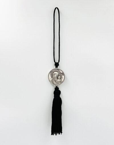 κρεμαστό αυτοκινήτου μενταγιον με φούντα παναγια υπεραγία θεοτόκε -byzanteiko - car pendant virgin mary byzantine