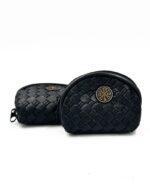 πορτοφόλι κερμάτων μαύρο δερματίνη με χριστόγραμμα 7χ9cm - byzanteiko - coins wallet black mount athos 1