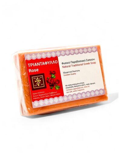 αγιορείτικο σαπούνι με τριαντάφυλλο Ιερό Κελί Αγίων Αρχαγγέλων Αγίου Όρους- rose soap holy cell Archangels mount Athos byzanteiko 2