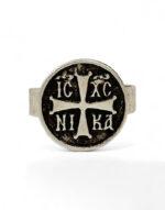 επάργυρο δαχτυλίδι με το IC XC NIKA byzanteiko silver-plated ring with ic xc nika