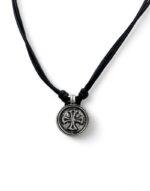 επάργυρο μενταγιόν λαιμού με σκαλιστό σταυρό ΙΣ ΧΡ ΝΙΚΑ ρυθμιζόμενο κορδόνι- byzanteiko silver plated necklace cross icxc nika