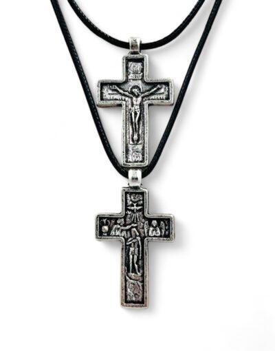 επάργυρος σταυρός λαιμού με ρυθμιζόμενο κορδόνι ιησούς χριστός βάπτιση - pendant neck cross adjustable cord jesus christ baptism 3