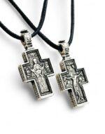 επάργυρος σταυρός λαιμού με ρυθμιζόμενο κορδόνι ιησούς χριστός παναγία - pendant neck cross adjustable cord jesus christ virgin mary 2