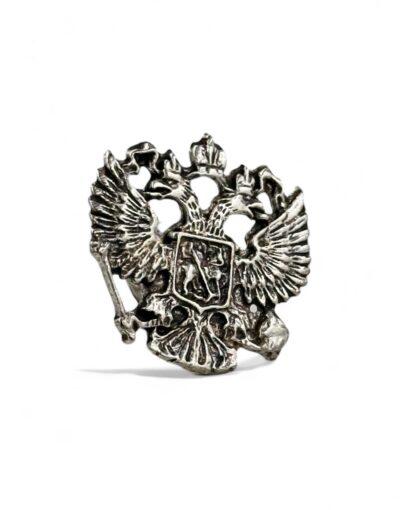 καρφίτσα πέτου βυζαντινός δικέφαλος αετός ασημί άγιος γεώργιος εφιππος byzanteiko - lapel pin byzantine double-headed eagle 1