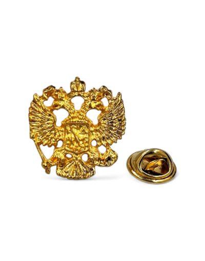 καρφίτσα πέτου βυζαντινός δικέφαλος αετός χρυσή άγιος γεώργιος εφιππος byzanteiko - lapel pin byzantine double-headed eagle 1