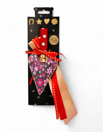 γούρι καρδιά μεταλλική σε κουτί δώρου - byzanteiko charm heart in gift box