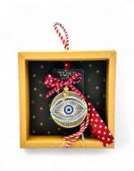 Γούρι Μάτι χρυσό ξύλινο - 18*6,5*17,5 (ΣΕ ΚΟΥΤΙ ΔΩΡΟΥ) - Image 3