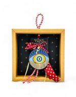 Γούρι Μάτι χρυσό ξύλινο - 18*6,5*17,5 (ΣΕ ΚΟΥΤΙ ΔΩΡΟΥ) - Image 3