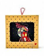 γούρι σπίτι ξύλινο σε κουτί δώρου - byzanteiko wooden house charm house in gift box 18