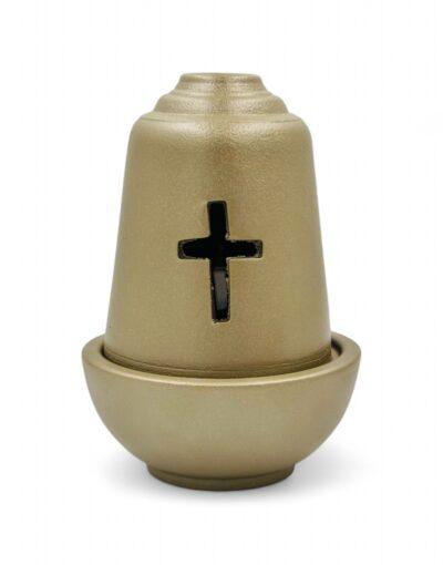 Κεραμικό Καντήλι Μπεζ με Ποτηράκι για Λάδι - byzanteiko ceramic candle inner glass beige