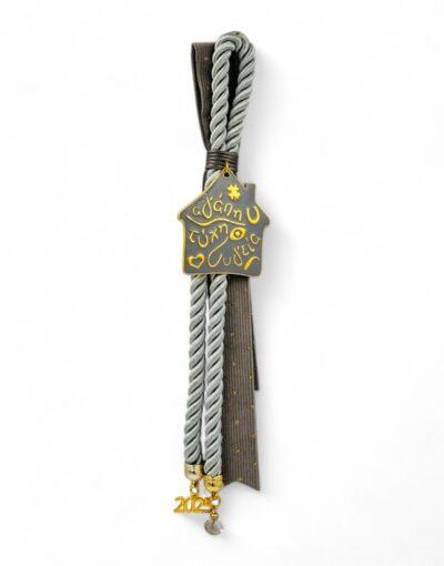 γούρι γκρι σπίτι αγάπη 2025 - byzanteiko - charm 2025 grey house love