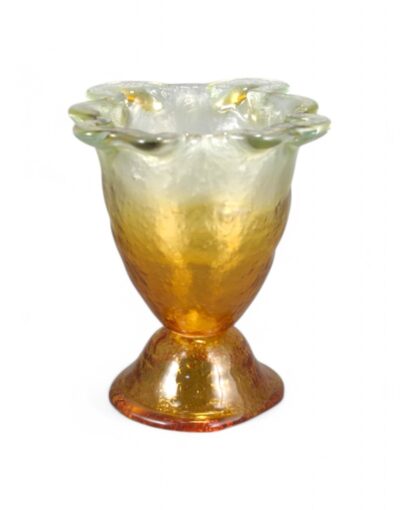 επιτραπέζιο καντήλι φυσητό γυαλί μελί byzanteiko fusing blown glass table oil lamp amber