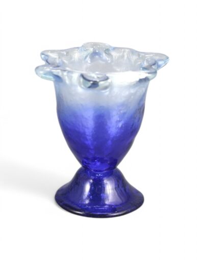 επιτραπέζιο καντήλι φυσητό γυαλί μπλε byzanteiko fusing blown glass table oil lamp blue