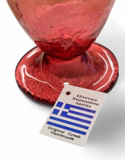 επιτραπέζιο καντήλι φυσητό γυαλί ροζ byzanteiko fusing blown glass table oil lamp rose