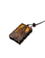 κρεμαστό φυλαχτό αυτοκινήτου πάπυρος παναγία άξιον εστί άγιος χριστόφορος byzanteiko hanging car pendant amulet Scroll with Virgin Mary Axion Esti & Saint Christopher