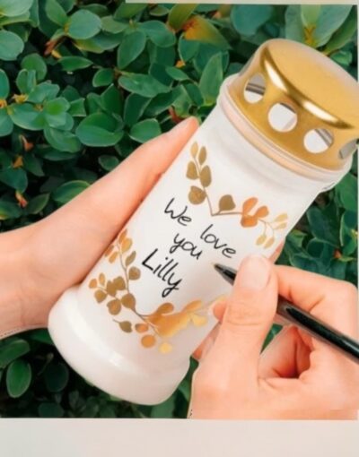 φυτικό κερί αφιέρωσης bolsius 70 ωρών λευκό με προσωπική αφιέρωση- byzanteiko vegatable wax memorial candle bolsius 70 hours with personal dedication