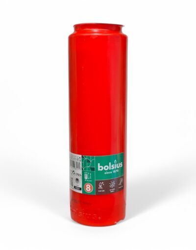 φυτικό κερί αφιέρωσης bolsius 8 ημερών κόκκινο - byzanteiko vegatable wax memorial candle bolsius 8 days